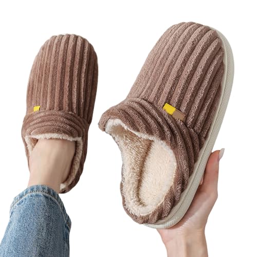 Slippers for Women Warm Memory Foam Comfy House Slippers with Non-Slip Rubber Sole Indoor and Outdoor Fuzzy Cozy Shoes Plush Bedroom Autumn Winter Thickened Warm Comfortable Slipper3