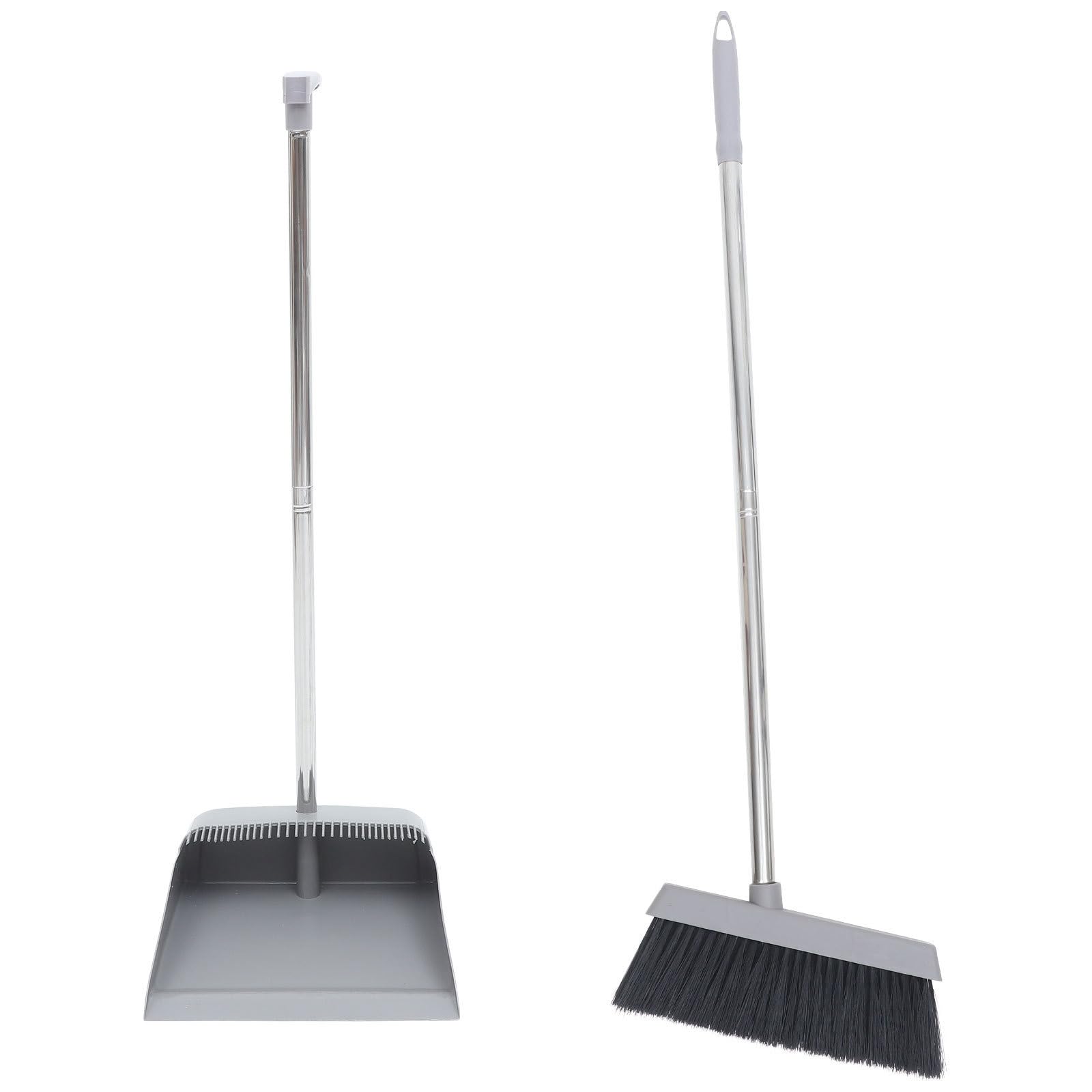 Vaguelly Juego de Escoba y Recogedor Domésticos Cepillo Suave y Mango Cómodo, Herramienta de Limpieza para Suelos y Rincones Estrechos, Material Plástico y Acero Varios Estilos