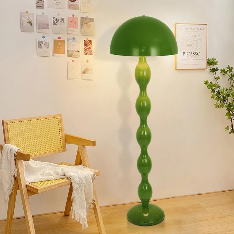 Miniatura 7 de Lámpara de pie verde hongo, lámpara de pie vintage, lámparas únicas para sala de estar, dormitorio, lámpara de pie retro alta para estudio,