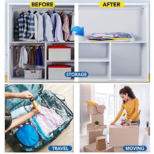 Image of Taili Vacuum Bags, Clothes Storage Bag, Vacuum Bags for Clothes, Cloth Storage Bag, Vacuum Bags for Clothes with Pump (5 Set Vacuum Bag)