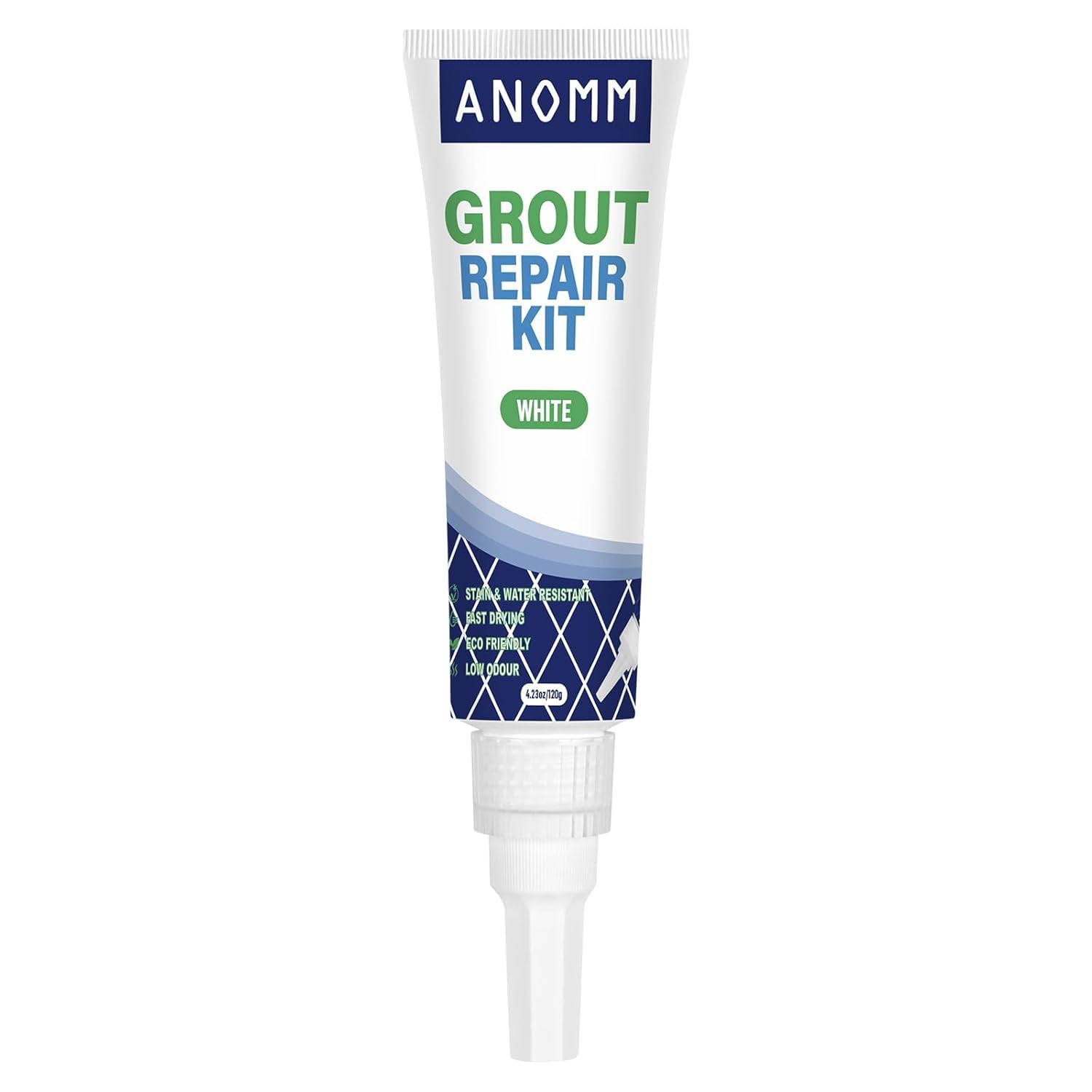 ANOMM Tile Grout Repair Kit, 120ml White Grout Reviver for Tiles Fast Drying Filler for Restore & Renew Tile Joints