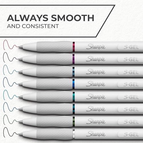 Image of Sharpie S-Gel Pens, Fashion Barrel Gel Pens, Pearl White Body, Medium (0.7mm) Point, USA 250th Anniversary Edition, 1 Count (Pack of 144)