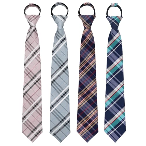 Boys Ties 10-12 Years Pre-Tied School Zipper Tie Set 15