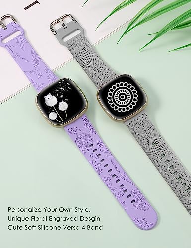 TOYOUTHS 2 Packs Floral Compatible with Fitbit Versa 4/Versa 3/Sense 2/Sense Straps - Image 2