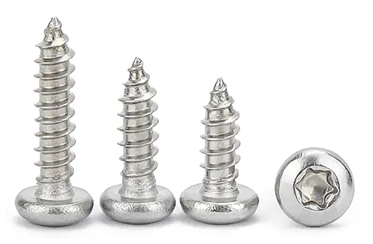 M4*25mm Torx Blechschrauben, Rundkopfschraube, Edelstahl 304, selbstbohrende Holzschrauben (60 Stück)
