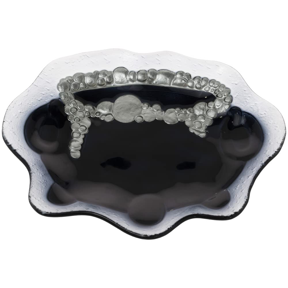 Boston International Spooky Halloween Glass Serving Plate, Large, Cauldron