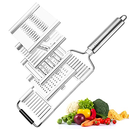 Multi Purpose Cheese Graters,Vegetable Cutter,Slicer,Zester,Stainless Steel Graters for Kitchen 4 in1 Suit ,Apply to Salad Zucchini Carrots Onions Potato and All Vegetable