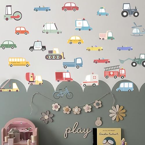 Vinilos decorativos transporte acuarela 9 piezas miniatura 1