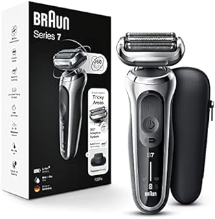 Braun Electric Razor for Men, Series 7 360 Flex Head Foil Shaver with Precision Beard Trimmer, Rechargeable, Wet & Dry and Travel Case, Black, 5 Piece Set