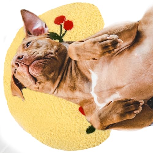 BABORUI Large Dog Calming Pillow for Dogs, U Shaped Dog Neck Pillow for Joint Relief Sleeping Improve, Machine Washable Pet Pillow for Dogs & Cats(Yellow)