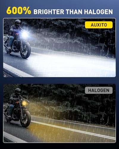 Image of AUXITO H6M P15D LED Motorcycle Light Bulbs Hi /Lo Beam T19 H6 6500K Cool White 5000LM for ATVS UTVS, Plug and Play, Pack of 2