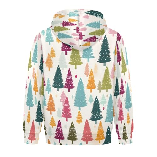 Kids Hoodies Sweaters Christmas Xmas Trees Hooded Sweatshirts with Big Pockets for Boys Girls B04002792