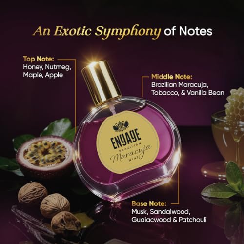 Image of Engage Brazilian Maracuja Wine Eau De Parfum for Women 50ml| Long Lasting Perfume|Musk, Vanilla|Tropical Brazilian EDP|Luxury Gift for Woman|No Paraben|No Silicones| Dermat-Tested|Crafted by Experts
