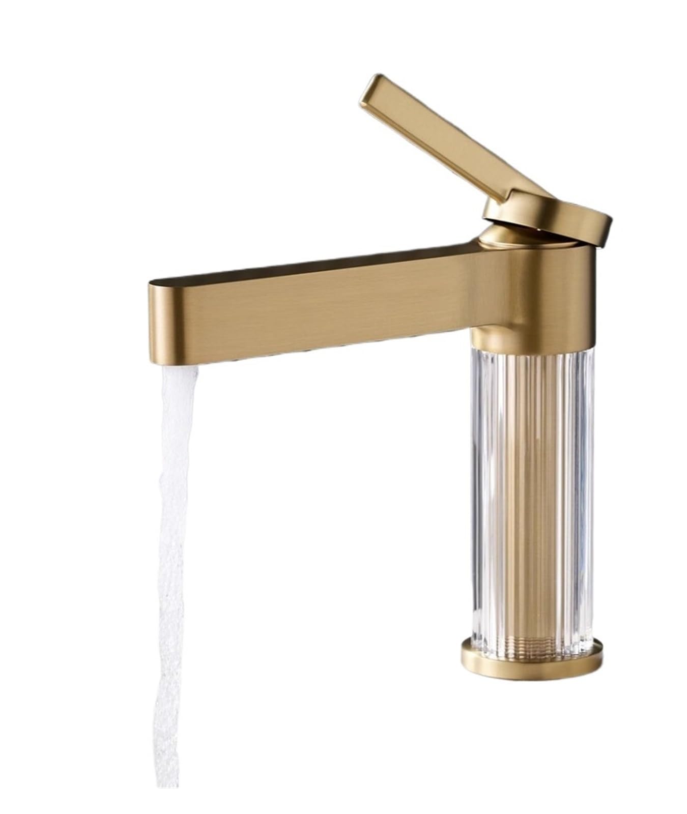 Laighjenbcf Brush Gold Faucet，Yellow Bathroom Basin Faucet Gray Sink Mixer Tap