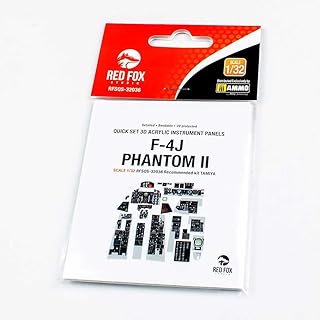 Red Fox Studio RFSQS-32036 1/32 F-4J Phantom II 3D Acrylic Instrument Cockpit Panel (for Tamiya)