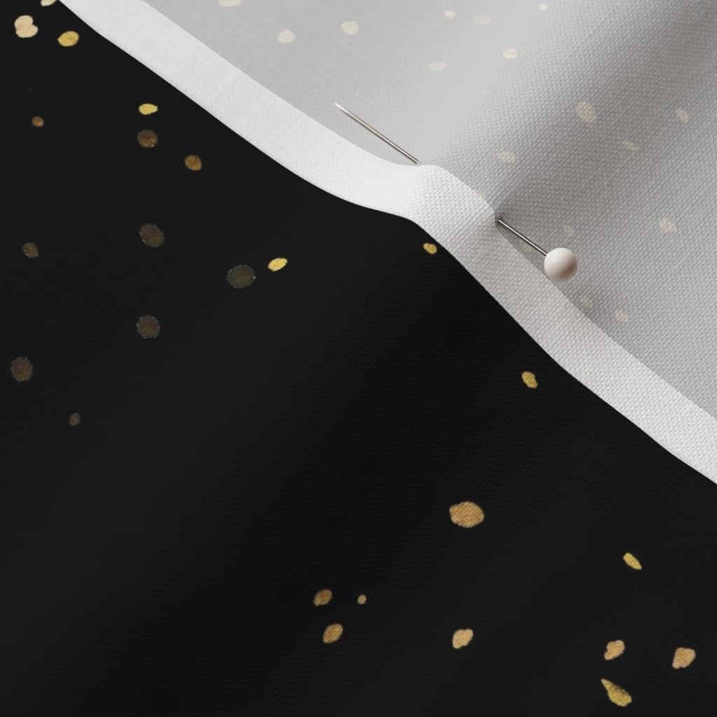 Spoonflower Fabric - Gold Dots Black Mod Glam Printed on Petal Signature Cotton Fabric by The Yard - Sewing Quilting Apparel Crafts Decor