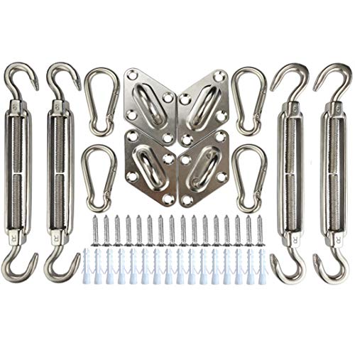 COSCOOL Sun Shade Sail Hardware Kit Anti-Rust Stainless Steel Hardware