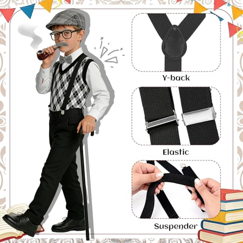 Disfraz infantil para 100 días de escuela con accesorios de abuelo miniatura 2