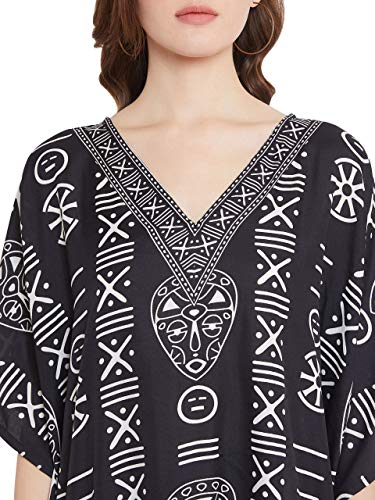 Image of Oussum Women Plus Size Kaftan Kimono Loose Maxi summer dresses for women Beach 3 /4 Sleeve Casual lounge dress Boho