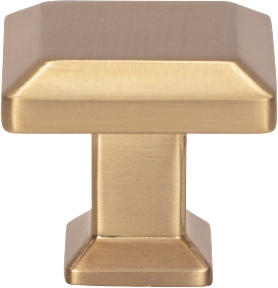 Atlas Homewares Sweetbriar Lane Square Knob 1 1/4 Inch Warm Brass