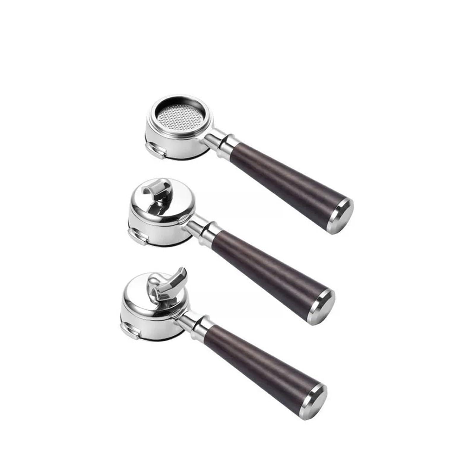Juego De Portafiltros Inferiores Sin Fondo De Acero Inoxidable De 58 Mm, Compatible Con Expobar, Compatible Con Gemilai, ect.(6-piece set A)