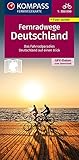  KOMPASS Fernwegekarte Fernradwege Deutschland: Das Fahrradparadies Deutschland auf einen Blick. GPX-Daten zum Download. (KOMPASS-Großraum-Radtourenkarte, Band 2560)