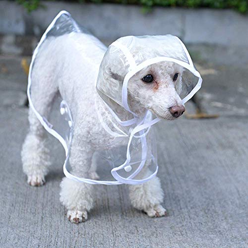 Wishdeal Vêtements imperméables pour chiens de petite taille Transparent Teddy Yorkies Chihuahua Teckel Manteau de pluie pour chiot Cover