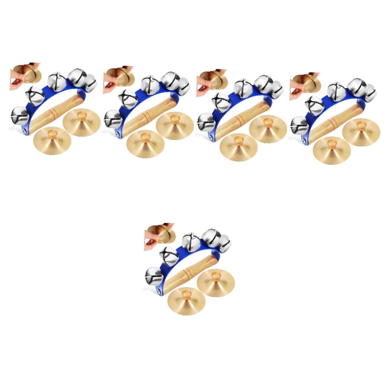 ifundom Early Education Musical Instrument Boys and Girls Sleigh Bell Hand Cymbal Set Hand Bell