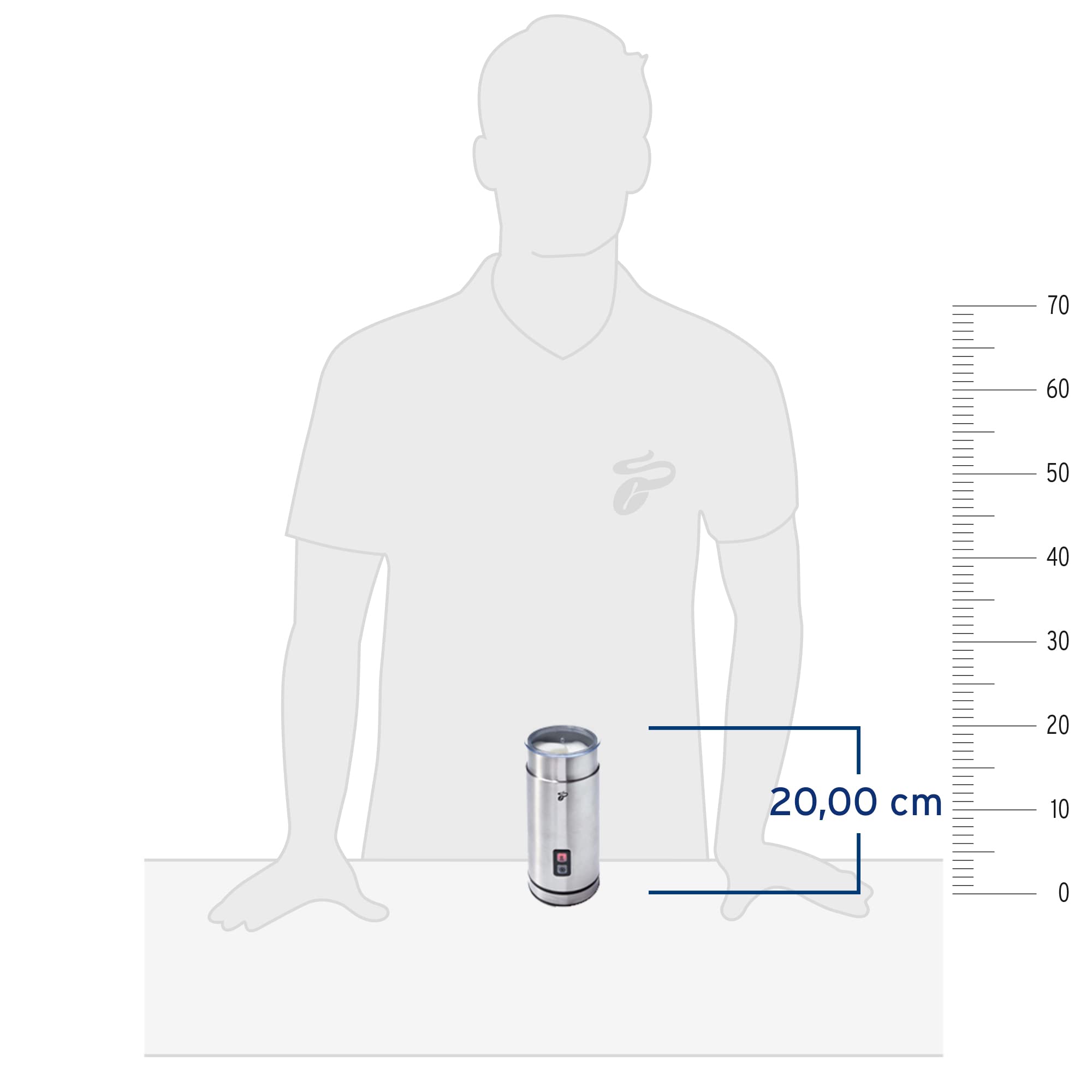 Tchibo elektrischer Milchaufschäumer, 130ml Fassungsvermögen, aus rostfreiem Edelstahl, Antihaftbeschichtung, warmer und kalter Milchschaum, für Latte Macchiato, Cappuccino und Kakao (Schwarz)