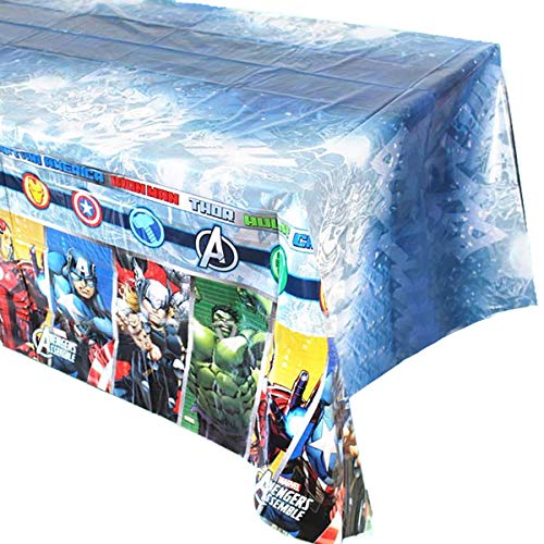 wei mi 1 Pack Avengers Themed Birthday Party Decorations â€“ Disposable Avengers Plastic Tablecloth | 71.25 x51.96 â€, Disposable Table Cover Avengers Party Supplies for Kids