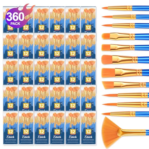 Image of ESRICH Paint Brushes Set, 30Pack 360pcs Paint Brush for Acrylic Painting
