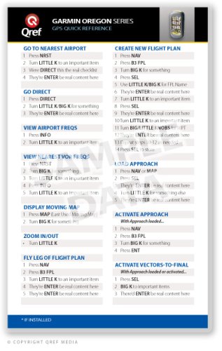 Garmin Oregon Qref Card Checklist (Qref GPS Quick Reference)      Cards – December 9, 2008