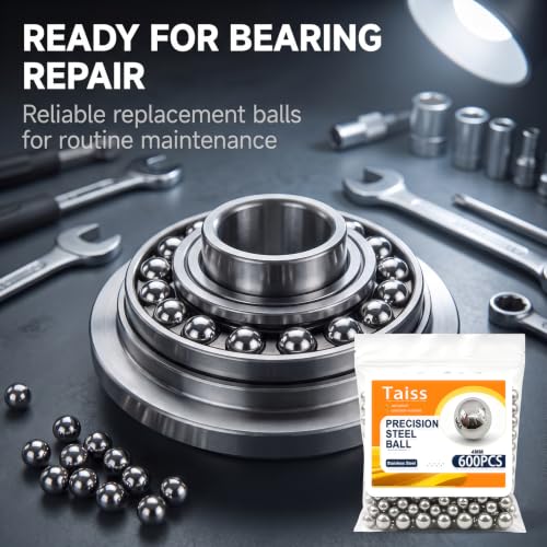 Image of Taiss 600PCS 4mm 304 Stainless Steel Precision Balls,Precision Steel Ball Assortment Kit,Metal Balls