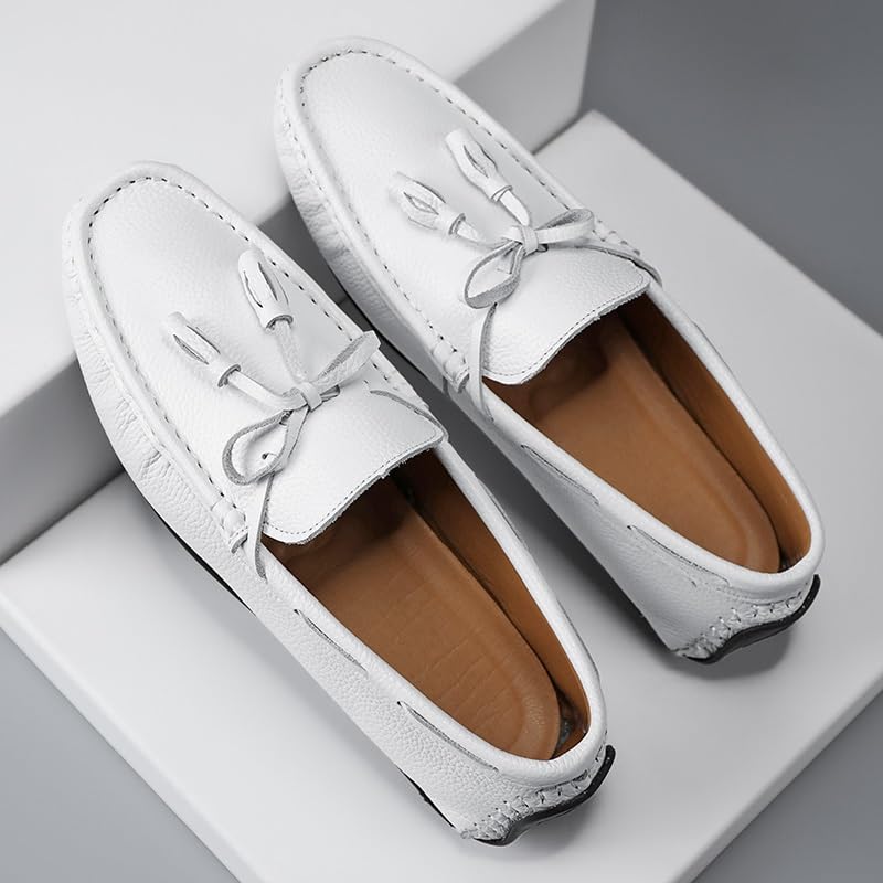 Men's Loafers Shoes Round Toe Tassel PU Leather Lightweight Anti-Slip Resistant Wedding Prom Slip On2