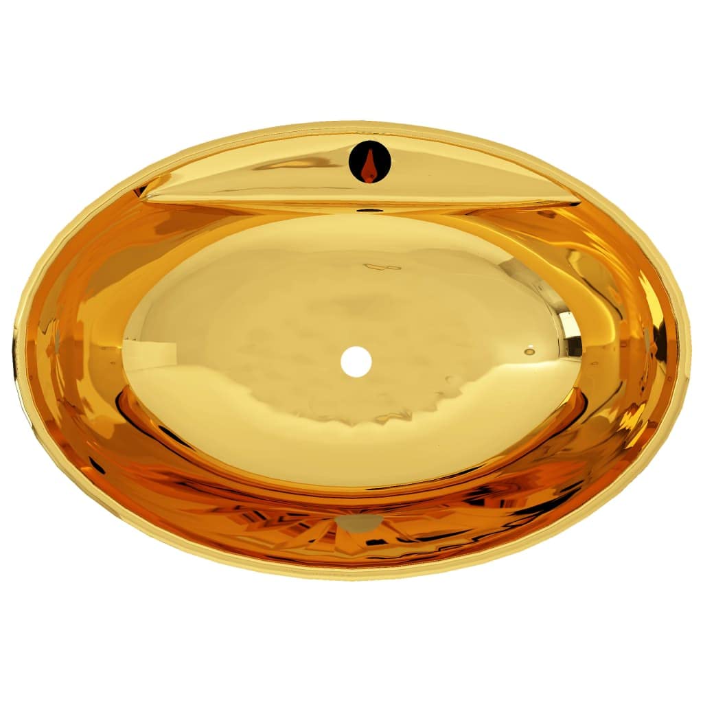 vidaXL Lavabo con Troppo Pieno Lavandino Lavabo da Posare Montare Bagno Interno Bagno Bagno Bagno Cabina WC Casa 58,5x39x21 cm Ceramica