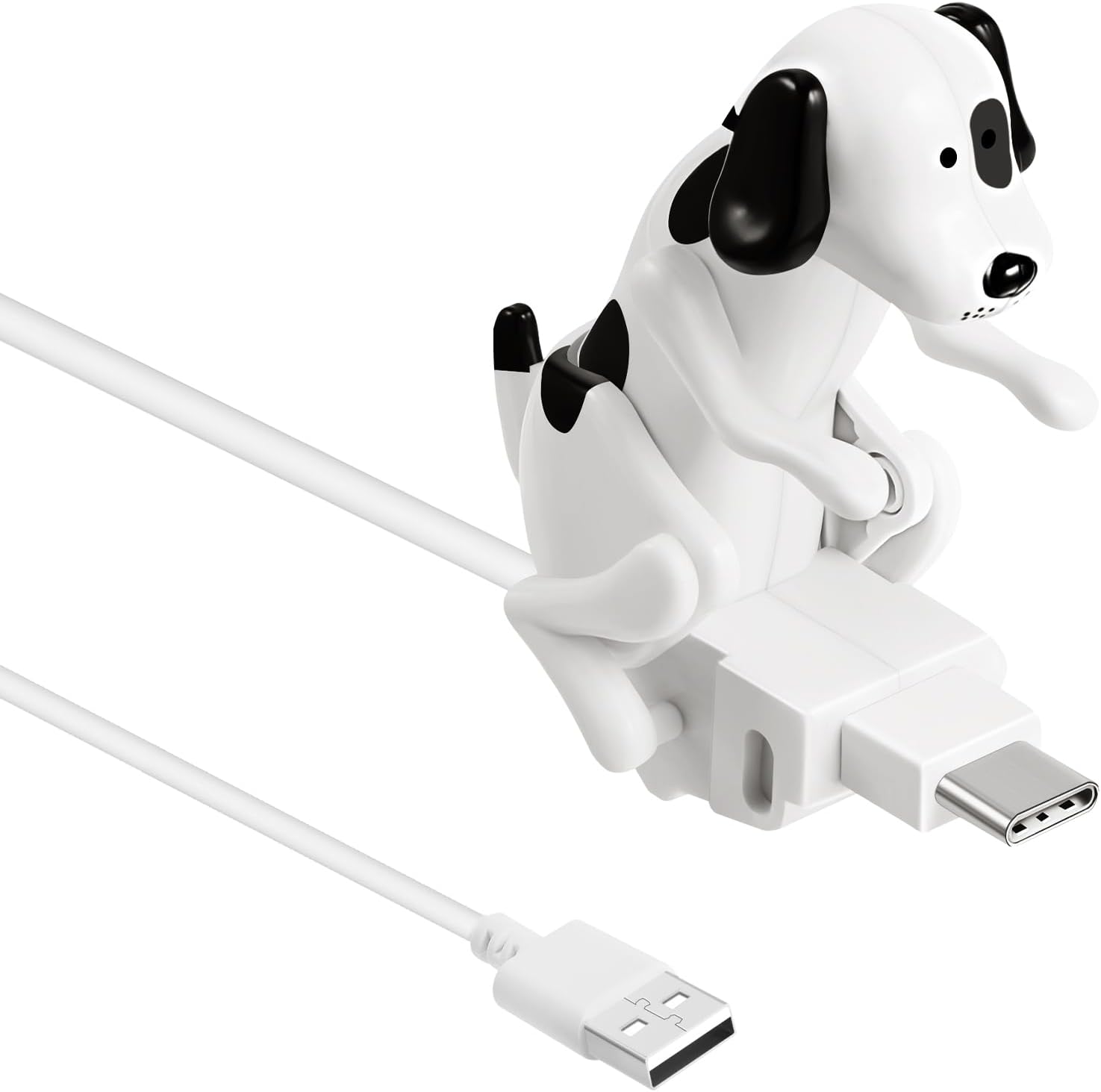 Frienda USB Cable with Dog Design, White, Type C, Compatible with Smartphones, Tablets, Laptops