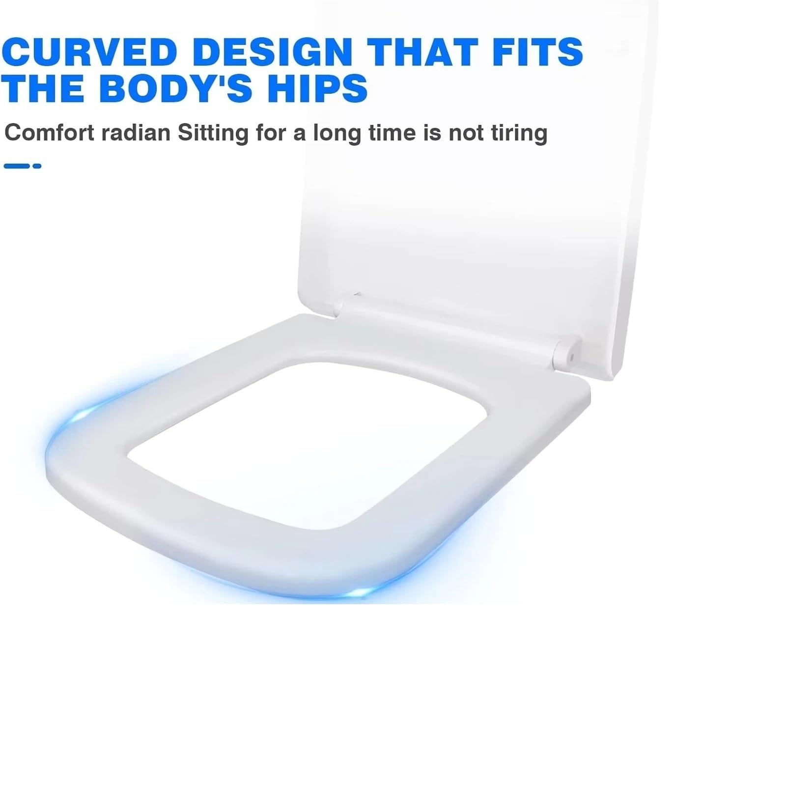 Coperchio toilette morbida chiusura Copriwater quadratoSedile WC a clip bianco