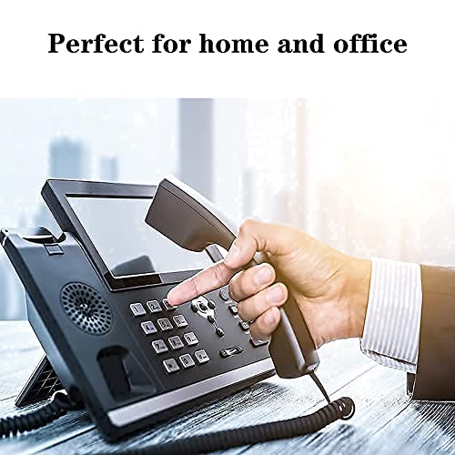 Image of LanSenSu 10 Pack Phone Cord Landline8Ft Uncoiled / 1.4Ft Coiled Landline Phone Handset Cable RJ9 4P4C Telephone Accessory- Black
