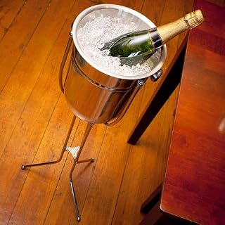 Stainless Steel Champagne Bucket with Folding Stand | Champagne & Wine Bucket with Folding Stand