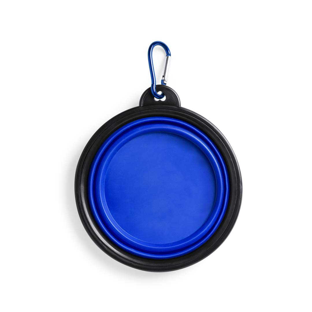 Comedero Plegable para Perros y Gatos, Bowl para Alimentar Mascotas, Cuenco Portátil, Tazón Fuente de Alimentación, Bebedero (Azul Marino)