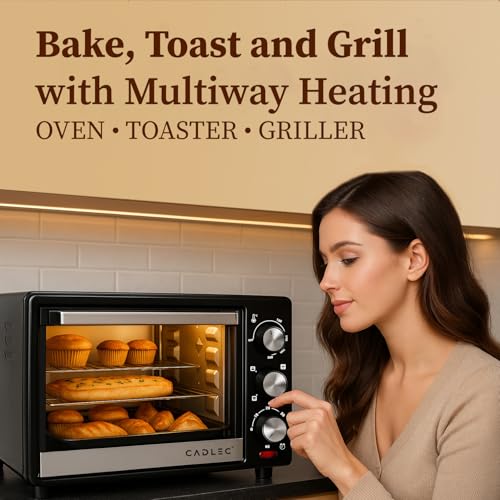 Image of Cadlec MultiChef Multi-Function OTG for Kitchen, 25 Litre, 1300W, Oven Toaster Griller, Adjustable Temperature & Timer, Bake, Grill & Toast, Oven for Baking - Silver