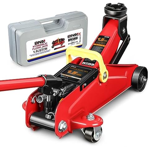 DNA MOTORING Low Profile Hydraulic Trolley Service/Floor Jack, 1.5 Ton (3000 lbs) Capacity, Lifting Range 5.3"-12",Red,TOOLS-00326 Cover