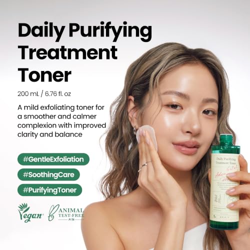 Image of AXIS-Y Daily Purifying Treatment Toner with Salicylic Acid & Centella Asiatica - Pore Minimizer, Oil Control & Blemish Treatment Face Exfoliator - Vegan Korean Skin Care BHA Toner - 200 ml