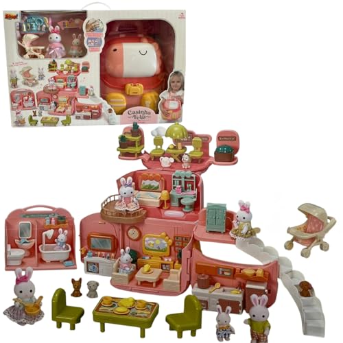 Casinha Feliz Mochilinha Casa Bonecos Acessórios Decorações