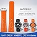 22mm Breathable Silicone Watchband for TAG heuer F1 CAZ201 WAZ2113 CAZ1010 Series Watch Strap Soft Rubber Folding Buckle (Black Black Buckle,22mm)