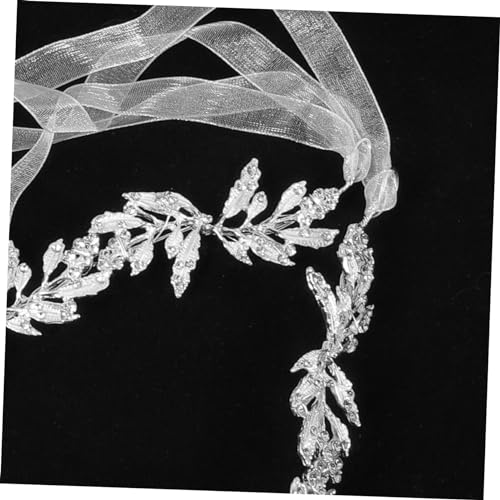 Silver Crystal Leaf Bridal Waistband Wedding Dress Belt Elegant Bridesmaid Sash Accessory for Formal Occasions and Parties2