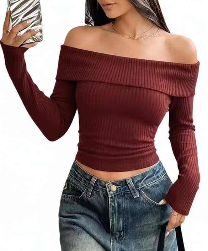 siles fashion Casual Off Shoulder Women Top Light Green | Self Design Stylish Sleeve Top | Trendy Comfortable Party & Casual Wear for Women-picture-16