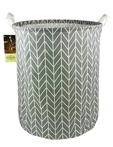 Large Toy Bins,Nursery Storage,Gift Baskets,Cotton & Linen Collapsible Fabric Laundry Hampers with Handles