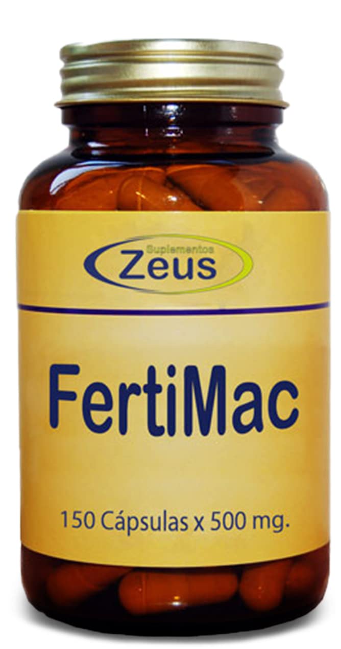 Suplementos Zeus FERTIMAC Contribuye al aumento de la libido, reducción de estrés y cansancio Complemento Alimenticio a base de Maca 100% Vegano. 150 Cápsulas Vegetales