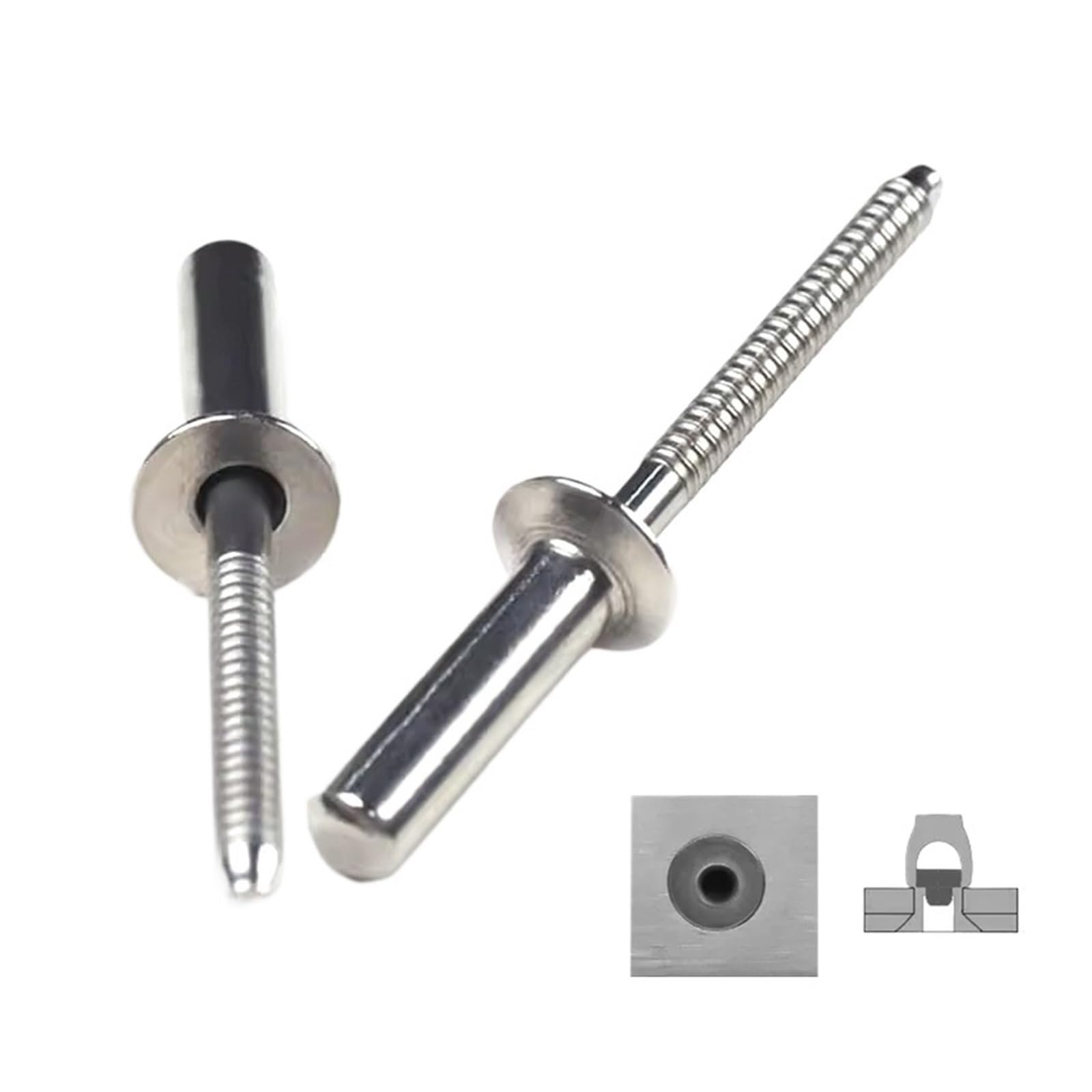 Rivets aveugles en acier inoxydable à tête fraisée scellée, 30/50 pièces(50Pcs,3.2x10 mm)